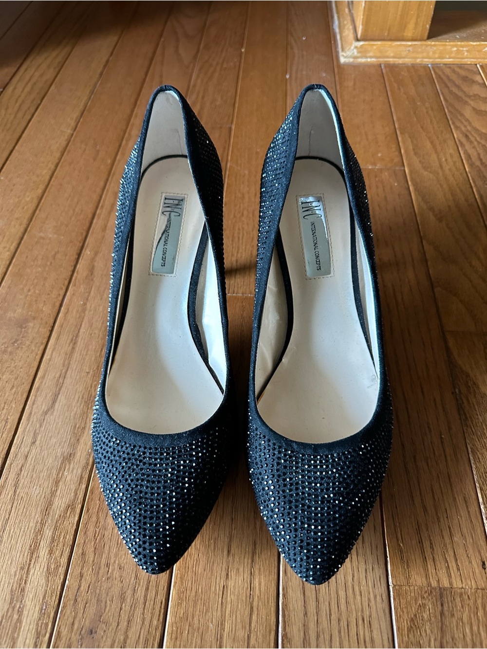 INC International Concepts Suede/Black Metallic RS High Heel Sz. 9